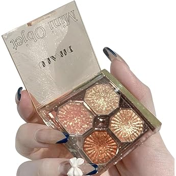 Eye Color Palette, Sparkling, 4 Colors, Eye Shadow Palette, Long Lasting, Pearl Matte, Korean Eye Color, Stylish, Brown Type, Natural, 3D, Cute Makeup Palette, Cheek Palette, Cosmetics, Eye Shadow Palette, Cosplay, Daily Dating, Commuting to Work 06#