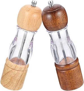 Zerodeko Salt and Pepper Grinder Set, Handheld Sea Salt and Pepper Grinding Tool with Vintage and Natural Colors, Manual Kitchen Seasoning Shaker for Cooking and Dining