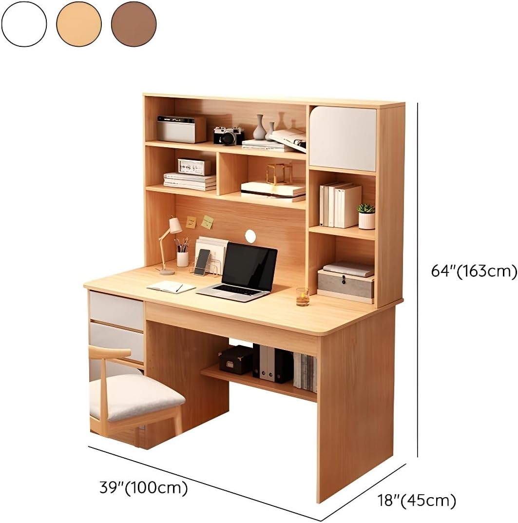 LITFAD Contemporary Rectangular Credenza Desk with dimensions