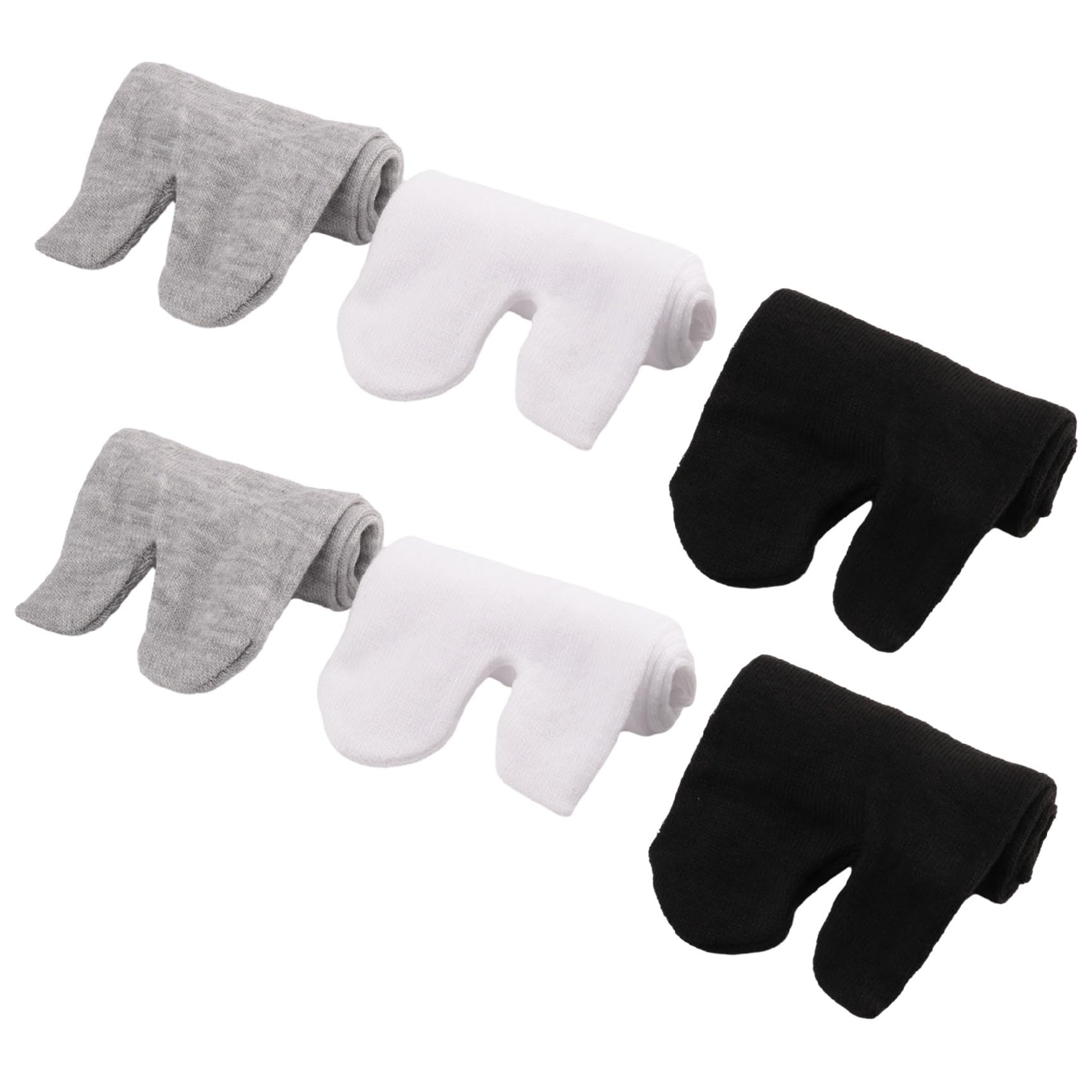 Xnuiasqe 3 Pairs Japanese Flip Flop Sandal Split Toe Tabi Geta Zori Socks White+Black+Grey