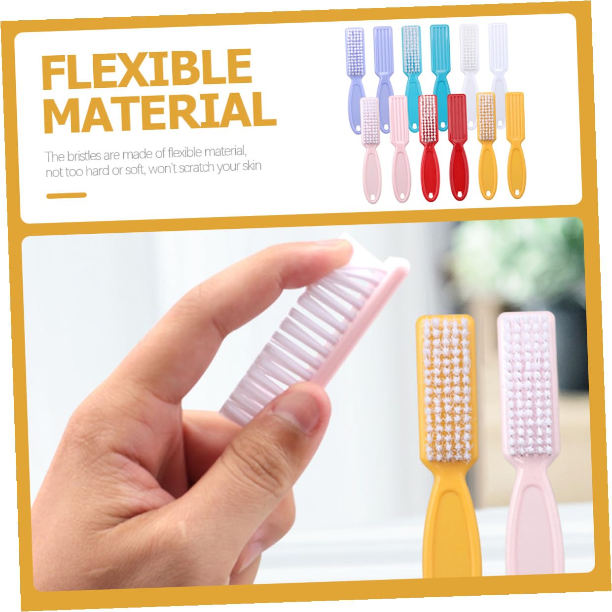 Cabilock Set 24 Pezzi Spazzole per Unghie Leggere in Plastico Impugnatura Ergonomica, Comode da Usare la Pulizia Manicure in Cucina e Lavanderia Colore Casuale
