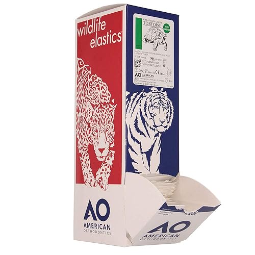 Miniatura 4 de American Orthodontics Elastics Wildlife Tortoise  Neón surtido, pesado, 6.5 onzas, tamaño de 316 pulgadas, 75 paquetes por caja, 7,500 en total