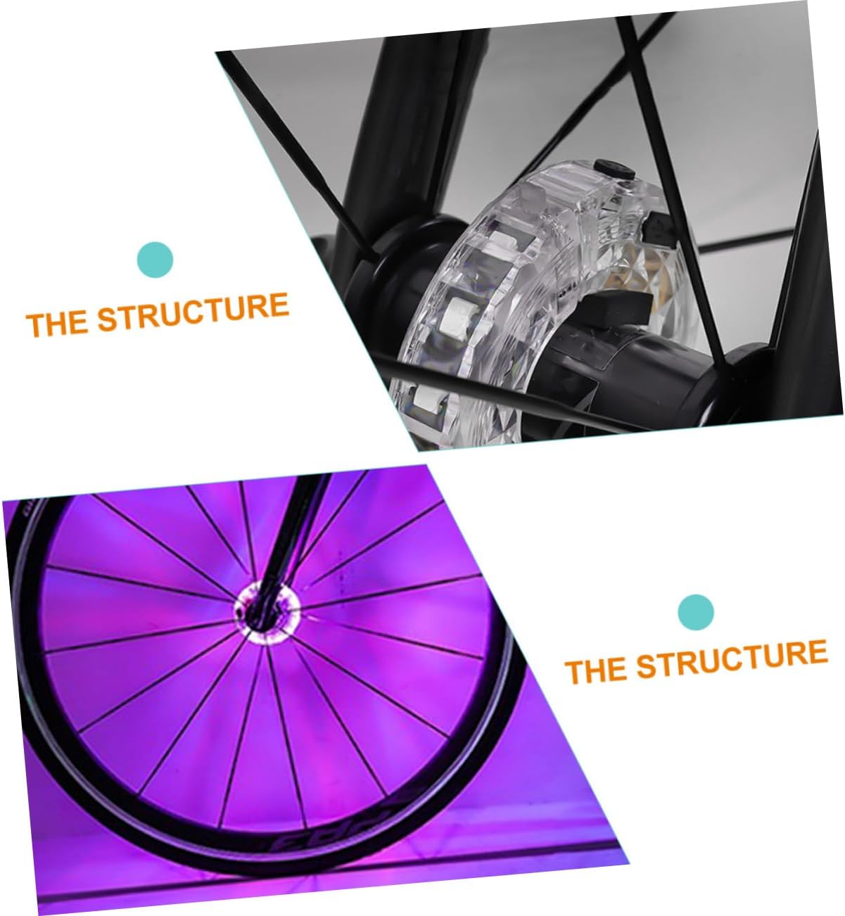 Decorative Bike Light Scooter USB Rechargeable Bike Wheel Lamp Portable Multi-Mode Lighting for Night Rides