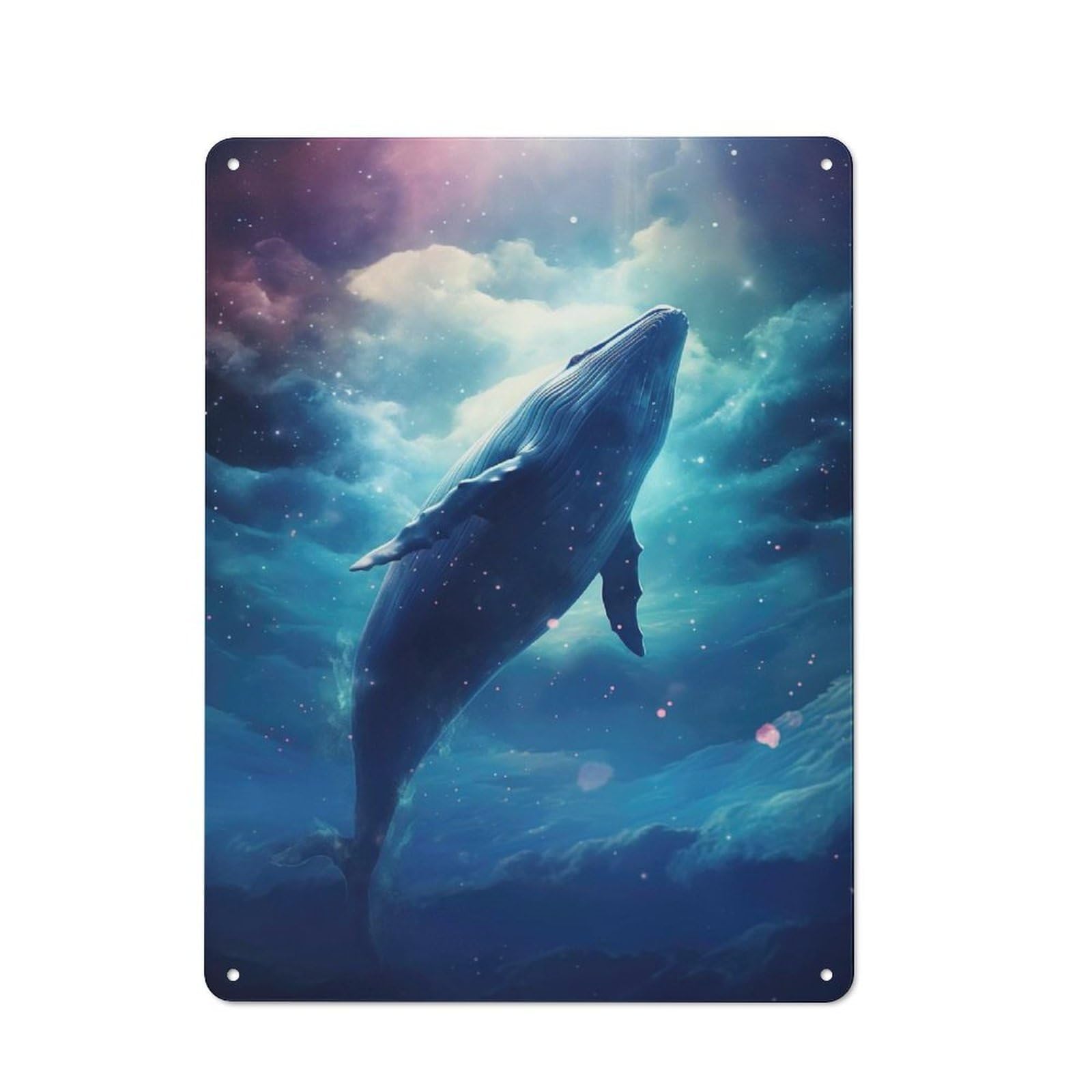 Junmoney Astral Whale Vintage Metal Sign 40X30cm For Dining Room Or Kitchen, Suited To Home Decor Collectors