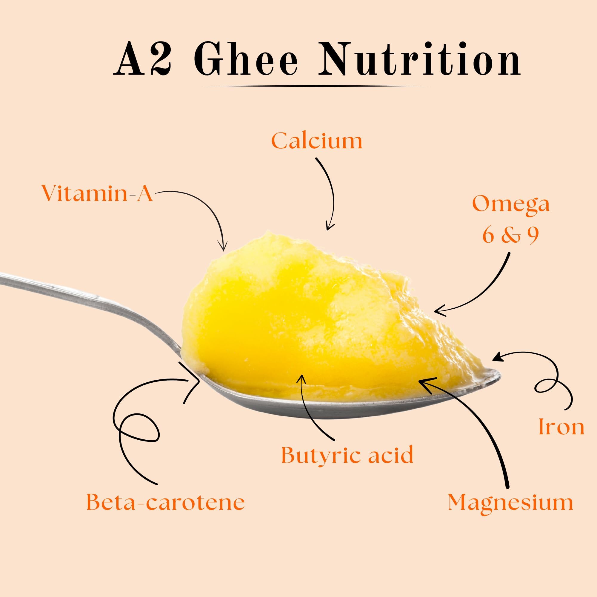 SHREERADHEY A2 Bilona Gir Cow Ghee | 1 Litre | Glass Bottle | Traditional Bilona Method | Lactose And Gluten Free | Keto Friendly