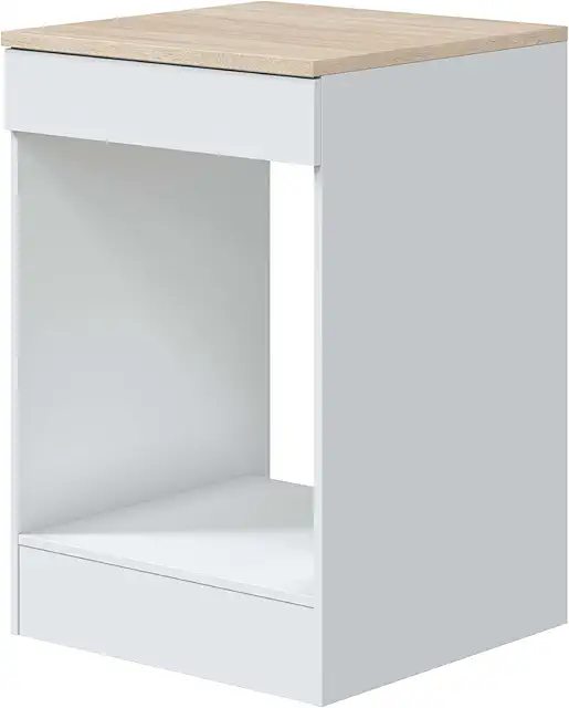 Módulo Cocina Kira Blanco Brillo Roble Canadian 60x90x60 cm - Muebles de Cocina en Kit Baratos