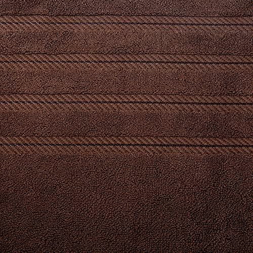American Soft Linen 100% Turkish Carde Cotton 6 Piece Towel Set, 560 Gsm Towels For Bathroom, Super Soft 2 Bath Towels 2 Hand Towels 2 Washcloths, Dark Brown #TOP4