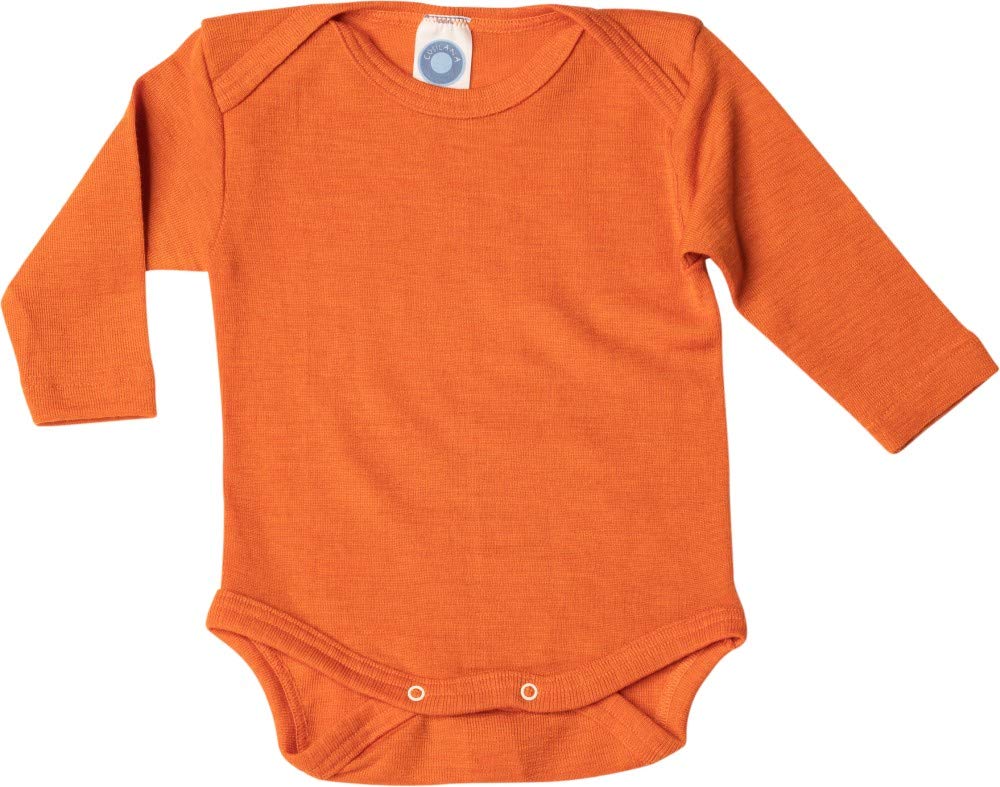 Cosilana 71053 - Body a maniche lunghe, in lana/seta (prugna a righe
