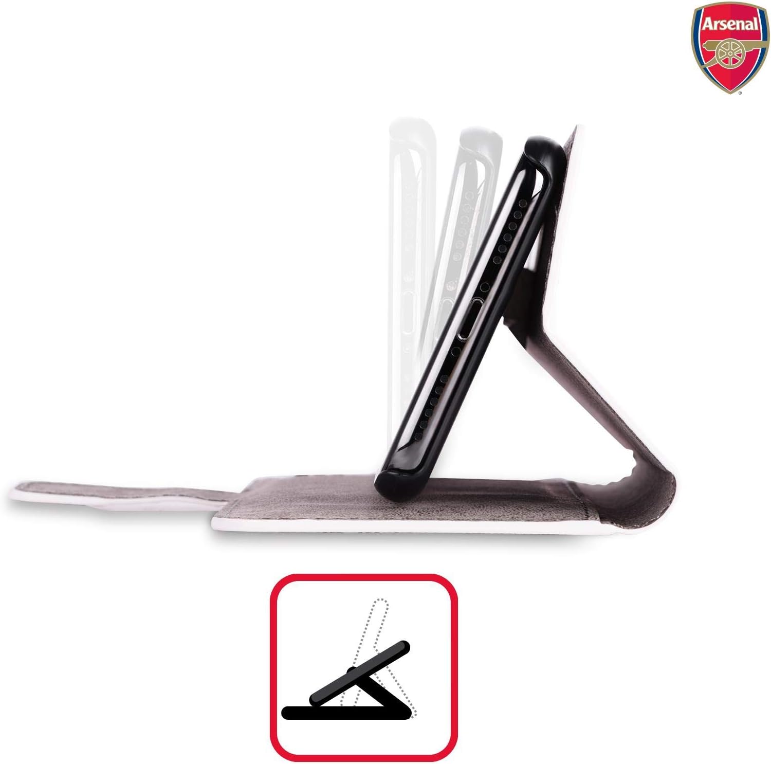 Head Case Designs Officially Licensed Arsenal FC Black Crest and Gunners Logo Leather Wallet Case Compatible With Apple iPhone 7/8 / SE 2020 & 2022 - Image 5