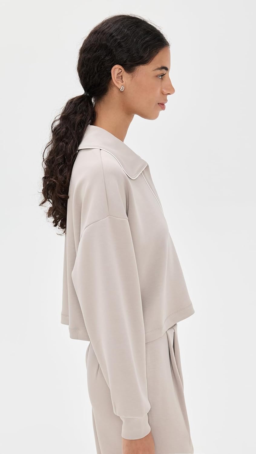 Sweaty Betty Sand Wash Crop Henley Sweatshirt - Image 4