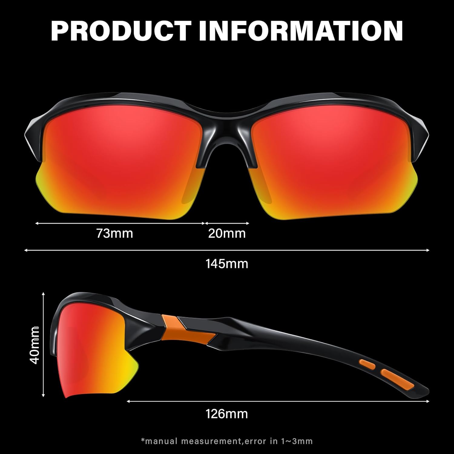 Sports Polarized Sunglasses for Men Cycling Running Fishing UV Protection Sun Glasses Lightweight Half Frame Goggles - Image 6