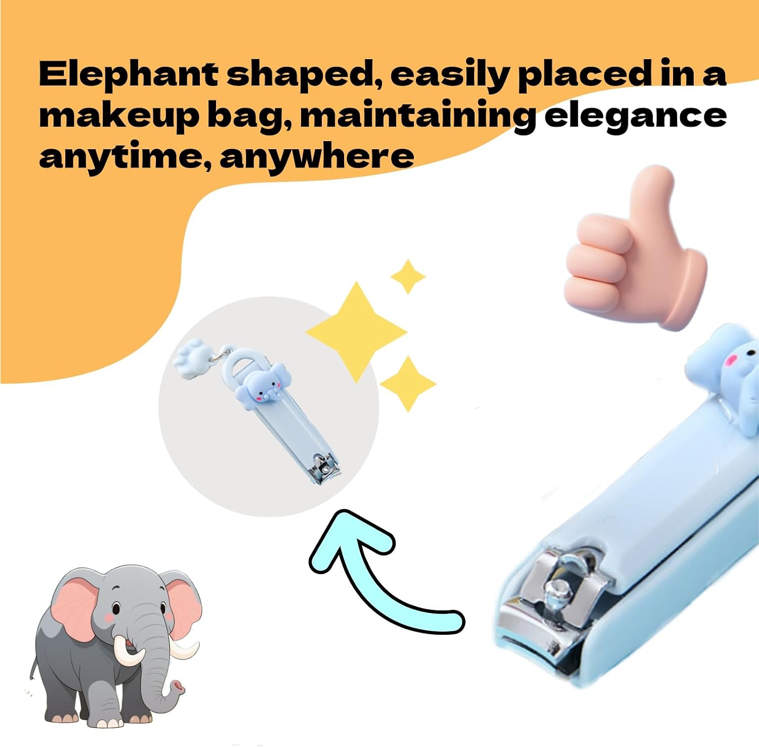 1Pcs Nail Clippers Cute Elephant Toenail Clippers Nail Cutter for Men/Women