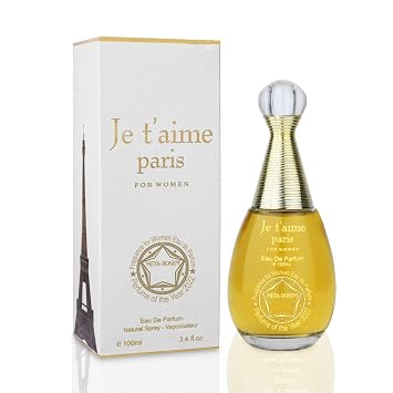 Je taime Paris, Perfume for Women Eau de Parfum Natural Spray Girls Fragrance - Fresh Feminine Scent - Holiday Gift - for All Day Use - a Classic Bottle, 3.4 Fluid Ounce/100Ml