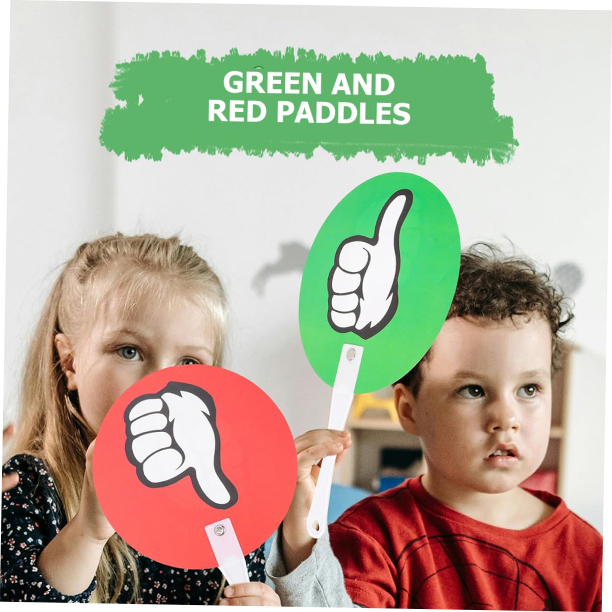 DOITOOL Paletas de Voto Rojo y Verde para Aula 40 Piezas Herramienta Didáctica para Profesores E Interacción en Clase