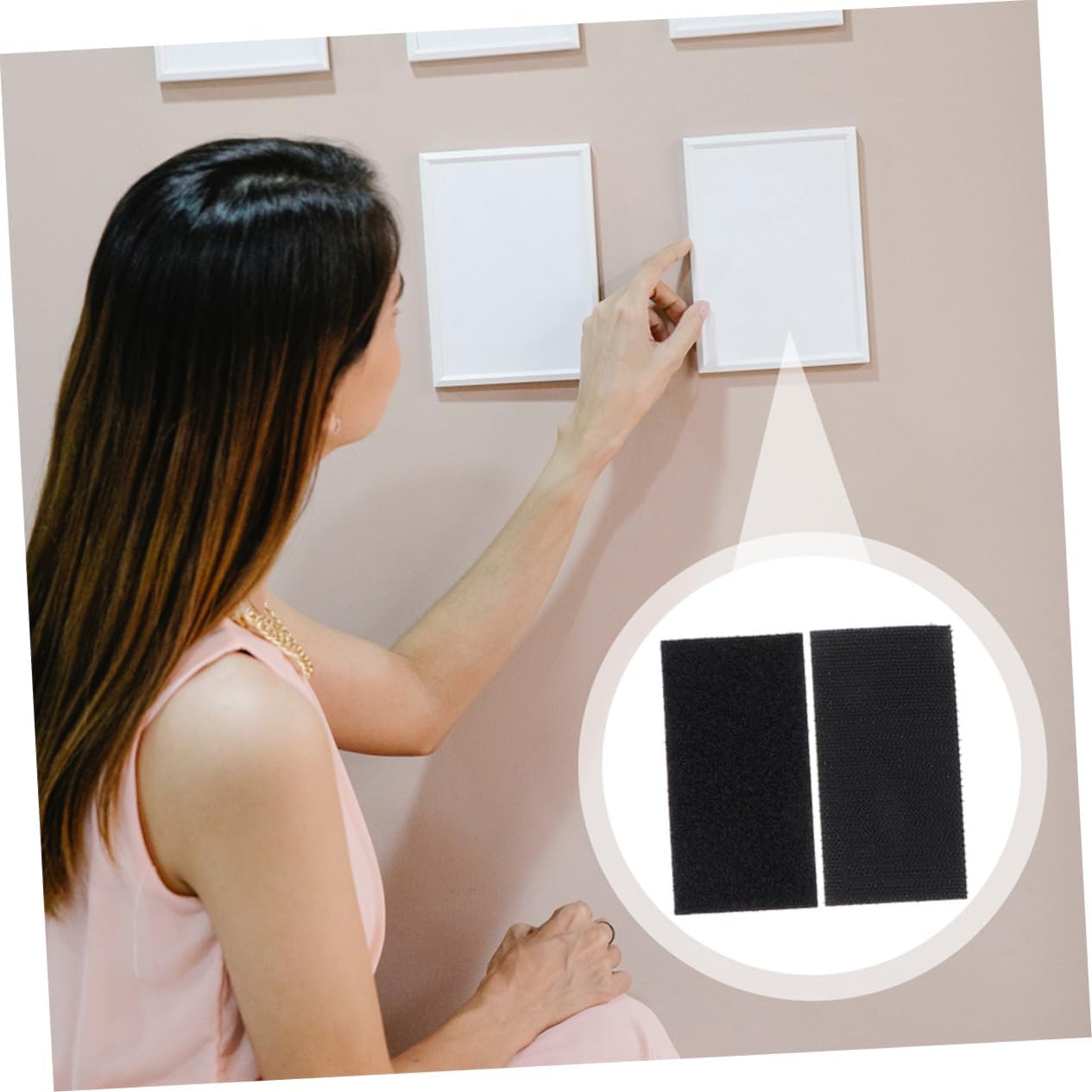 30sets Heavy Duty Double-Sided Adhesive Strips Versatile Hook and Loop Tapes for Home Office and DIY Projects Easy to Use Strong Adhesion Black
