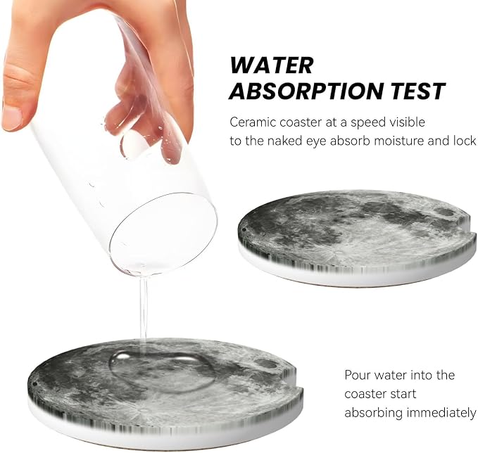 Moon 2 Pack Portavasos para Auto Cerámicos Absorbentes miniatura 4
