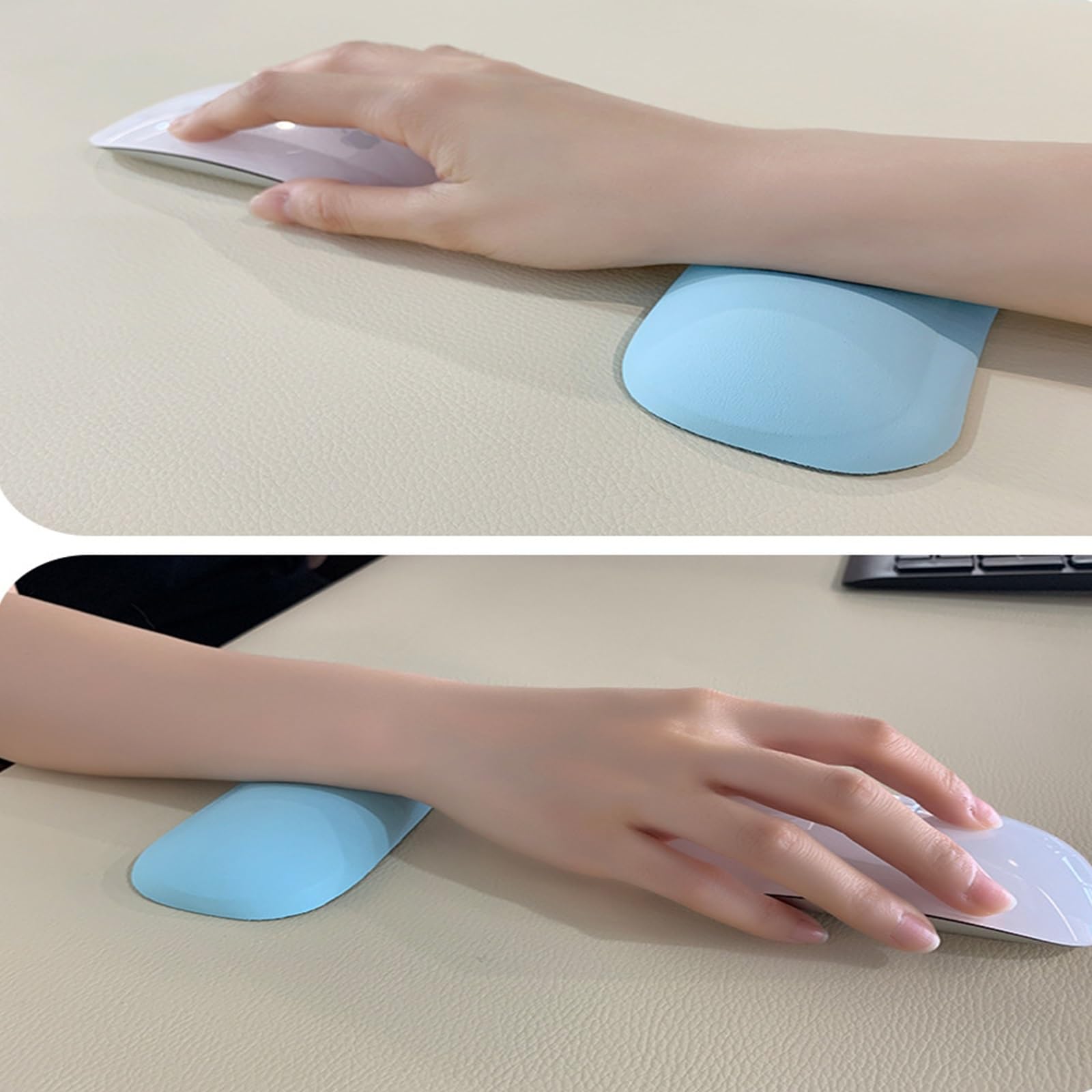 Reposa Polso Mouse in Silicone, Supporto Ergonomic Gel | For Computer Portatile, Silicone Rinfrescante for Ufficio Gaming, Sollievo Dolore(Fine White)