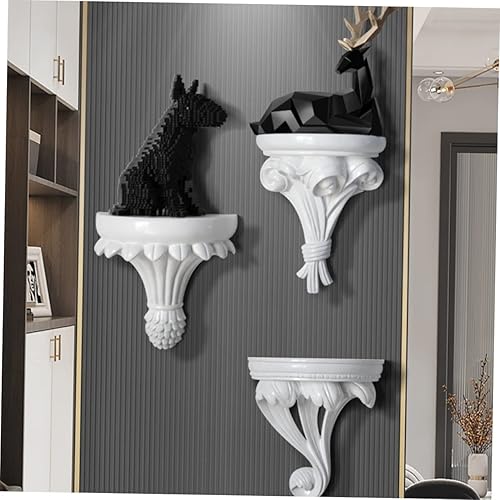 Miniatura 2 de IMIKEYA 2 estantes decorativos de pared, estantes de pared para almacenamiento, estantes decorativos, soporte de exhibición de macetas, estantes