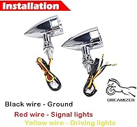 Vista 5 de DREAMIZER Señales de Giro para Motocicleta Luz LED Tipo Bala Cromada Universal para Bobber Chopper Cafe Racer Sportster Softail Cruiser - Carcasa