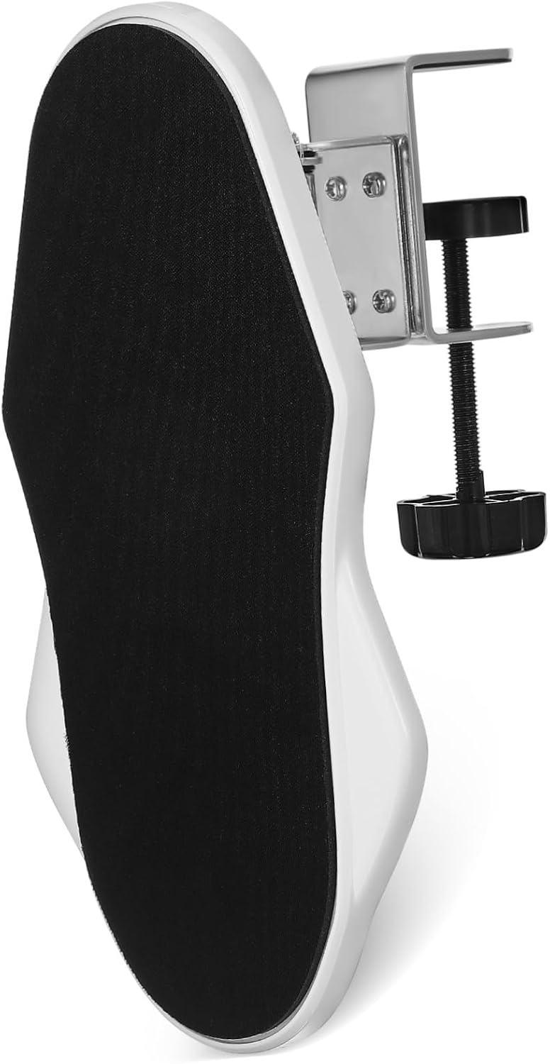 Computer Desk Armrest Clamp Ergonomic Wrist Rest Desk Extender Tray Comfortable Padding for Elbow Support Easy to Install Without Drilling