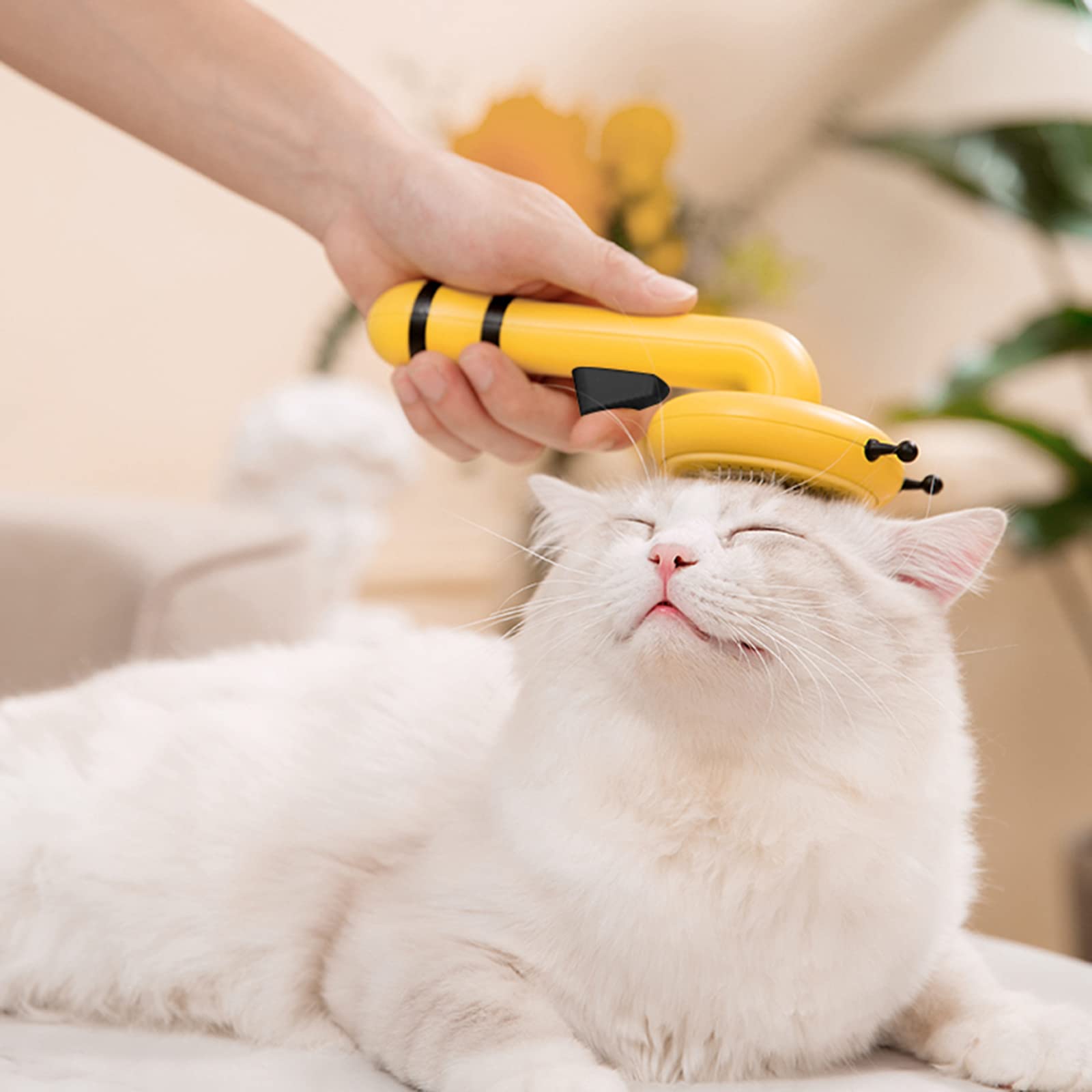 Amazon.co.jp: 蜂の形をしたペットグルーミングブラシ、猫の毛の
