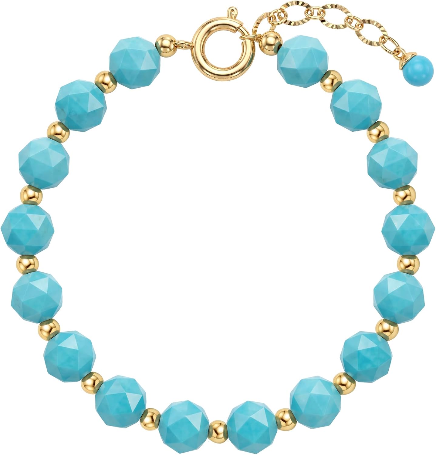 MTMY Chunky Beaded Bracelets for Women, 14K Gold Plated Colorful Natural Stone Beads Chain Bracelets Handmade Jewelry