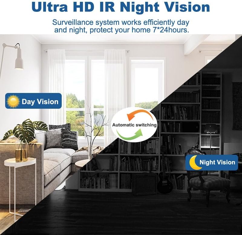 Miniatura 4 de Cámara de seguridad para interiores, cámara de seguridad para el hogar panorámica e inclinación de 1080P para mascotasmonitor de bebéancianos, 2.4