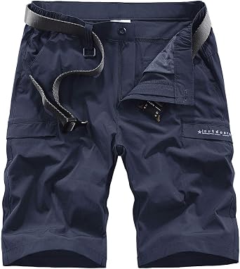 Mens Outdoor Comfy Quick Dry Stretchy Cargo Work Shorts with Multi Pockets