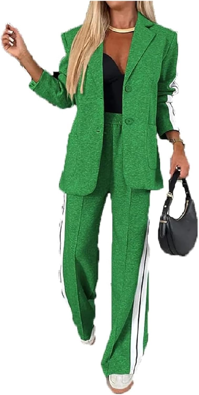 Casual Suit, Women's Lapel Long Sleeve Casual Suit, Women's 2 Piece Casual Suit