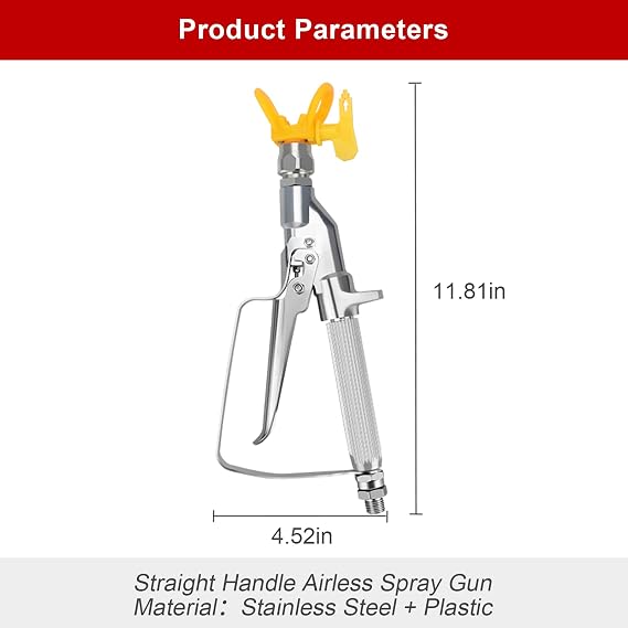 Airless Paint Spray Gun Sprayer High Pressure 3600 PSI Airless Paint Sprayer Inline Gun 517 Tip