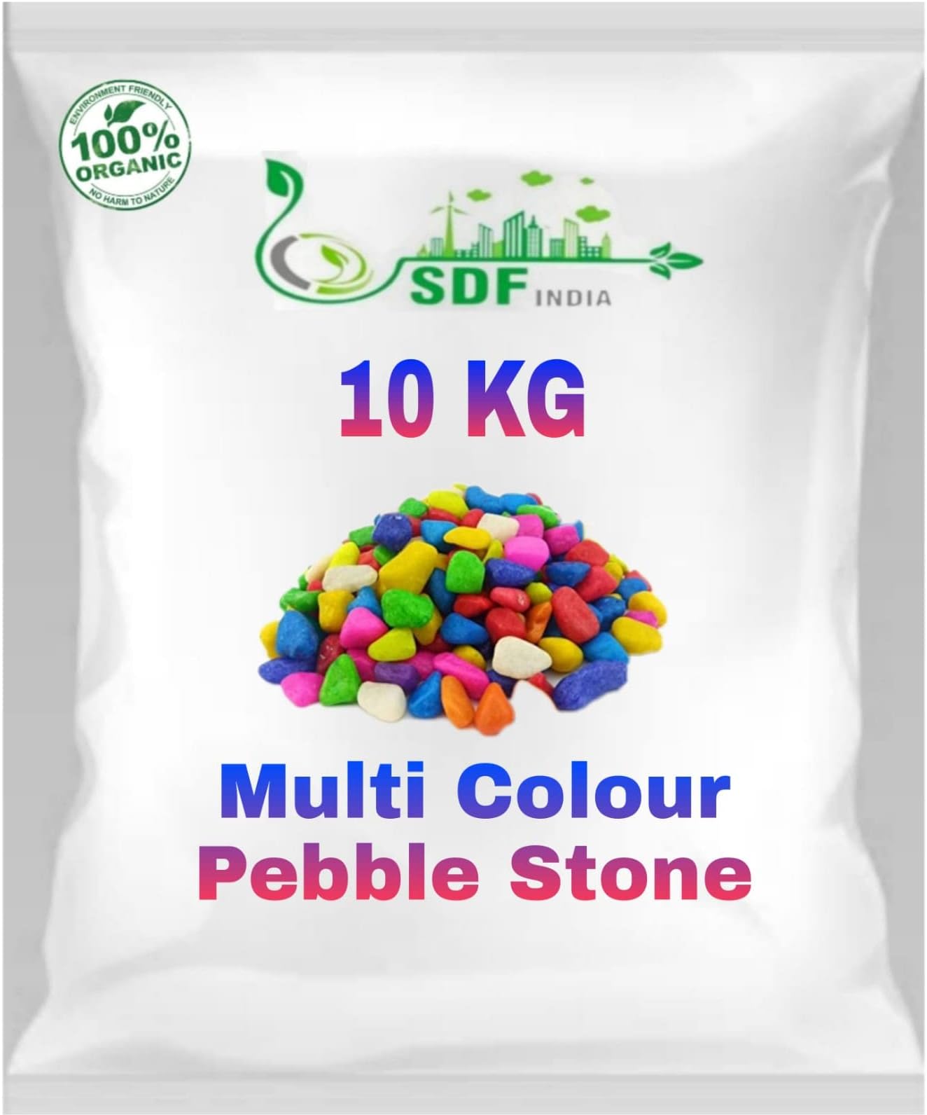 SDF India Colourful Glossy Pebbles Stones | Decorative Garden Aquarium & Outdoor Decoration Multi Colour Stone (10)