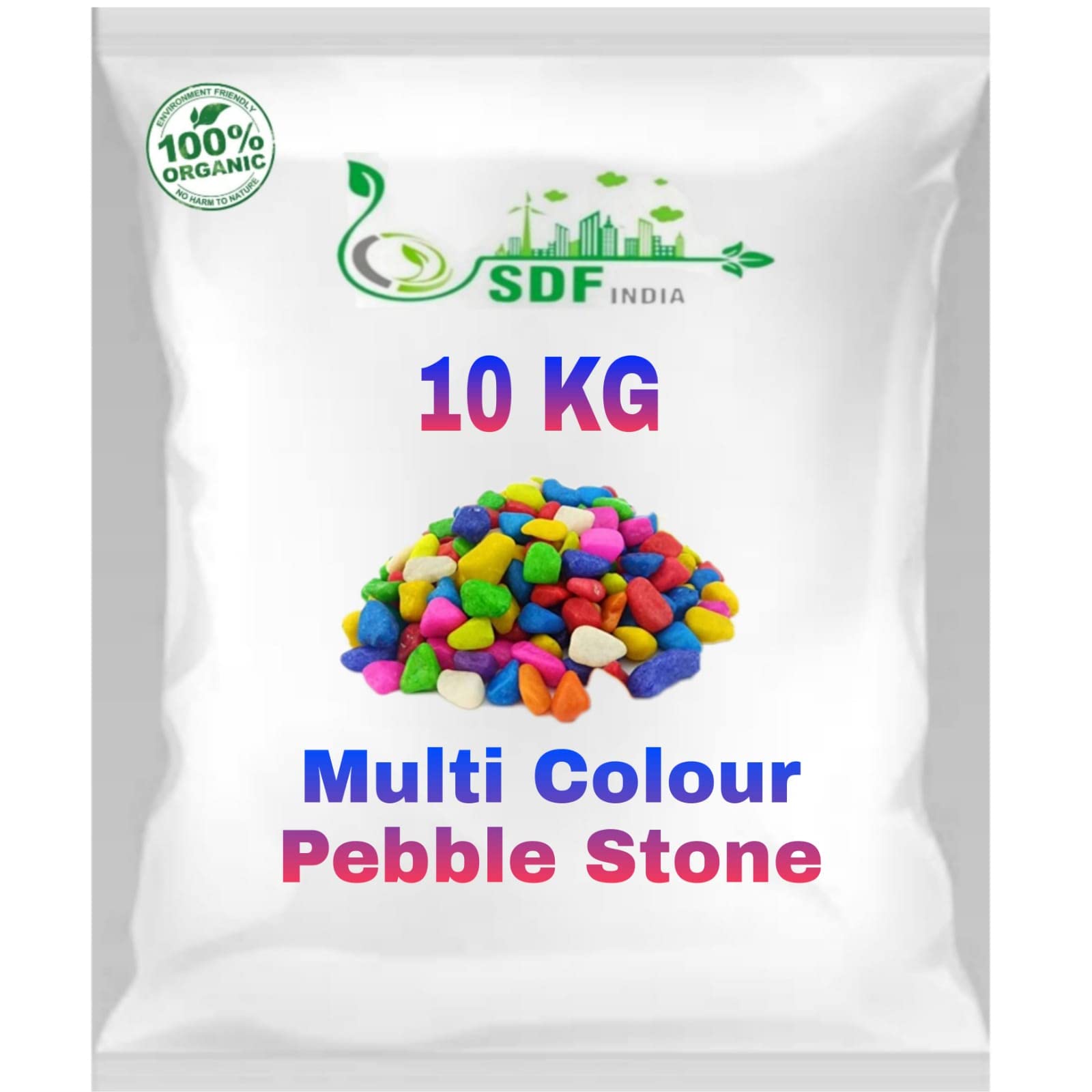 SDF India Colourful Glossy Pebbles Stones | Decorative Garden Aquarium & Outdoor Decoration Multi Colour Stone (10)