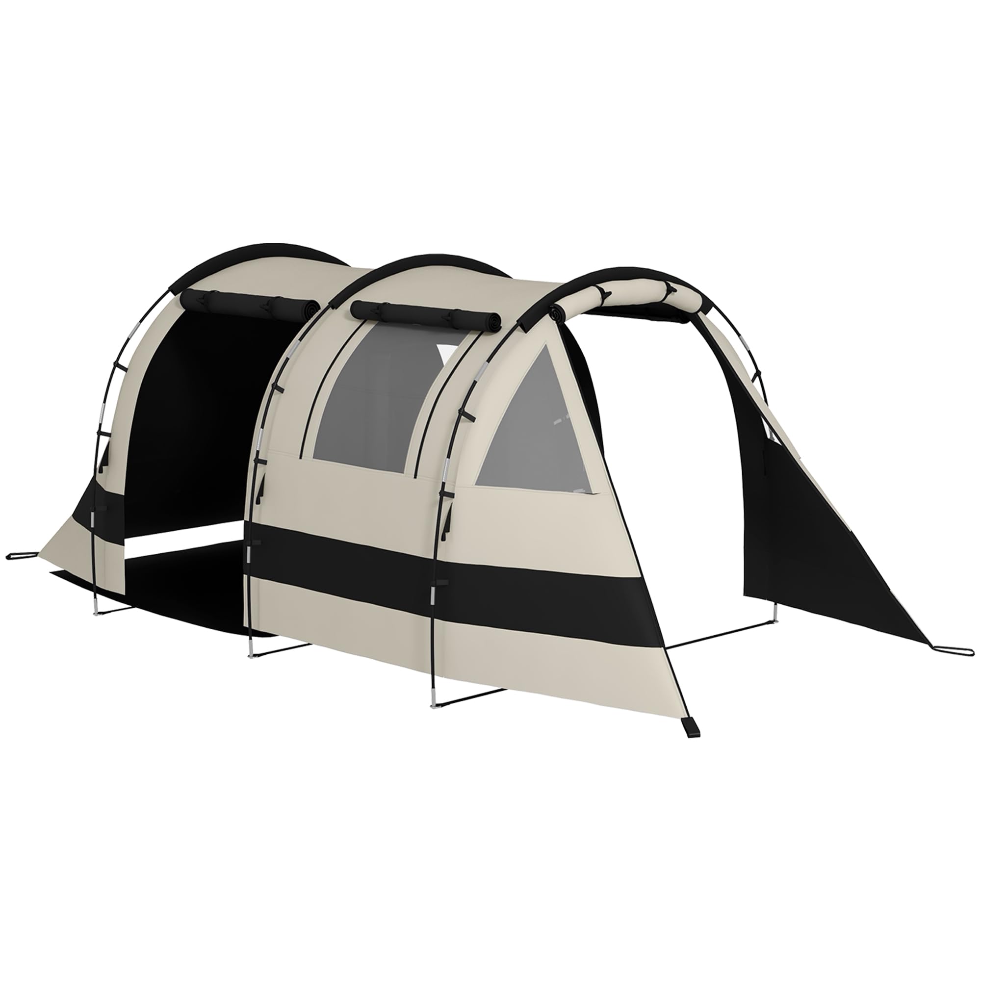 Outsunny Blackout Camping Tent With Bedroom & Living Room For 4-5 PersonKhaki from B&Q