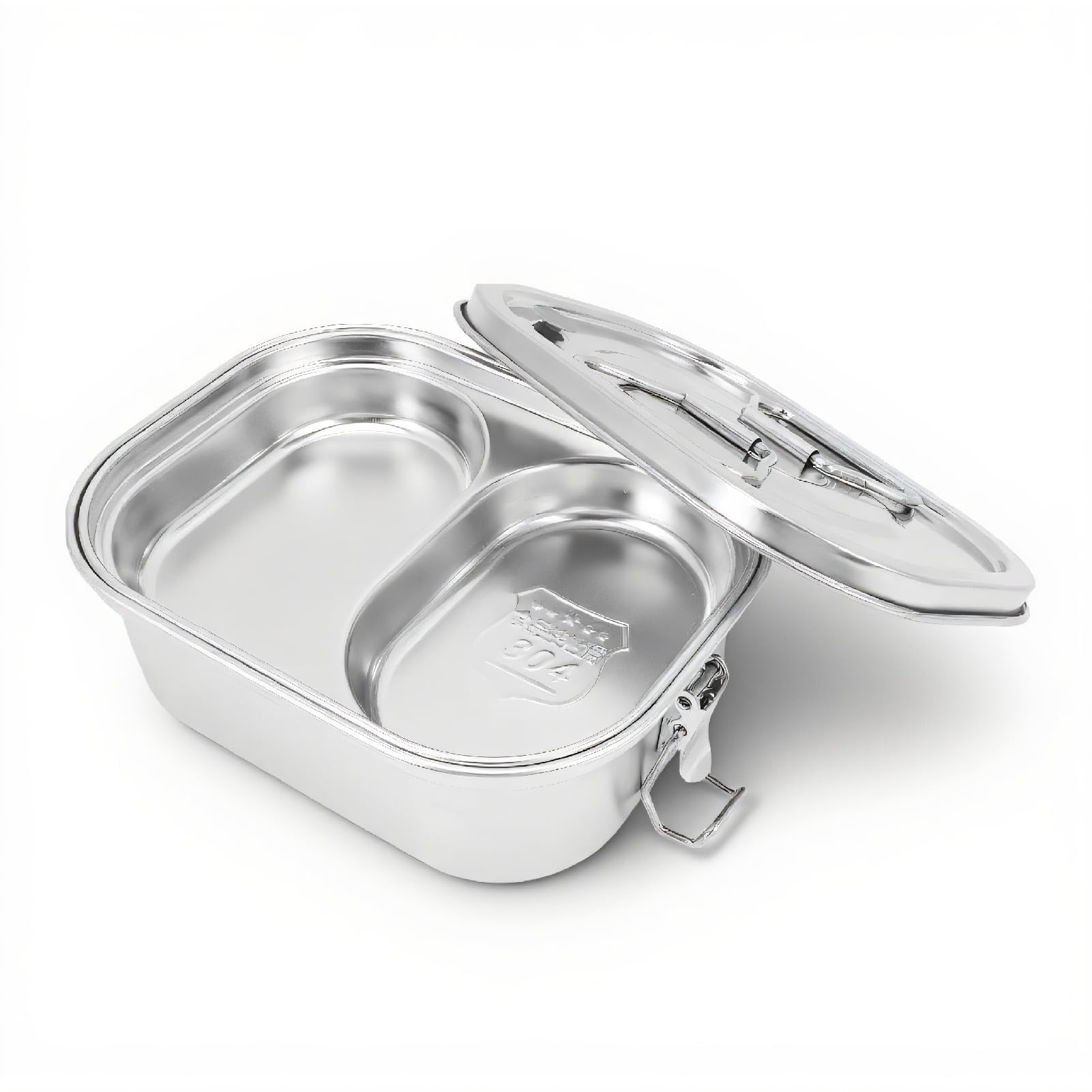 Diyeeni Pranzo Termico in Acciaio Inossidabile 304 con Coperchio Ermetico, Contenitore per Alimenti Antigoccia di Grande Capacità per Adulti, Design a Scomparti Quadrati, Lunchbo