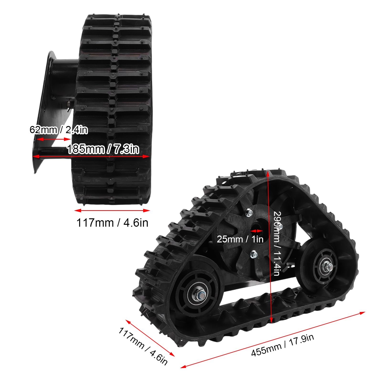 CHICIRIS Pistas de para Nieve con Rueda Trasera de Primera Calidad, Estrías de 23T para Cortacésped UTV ATV, Juego Completo Duradero