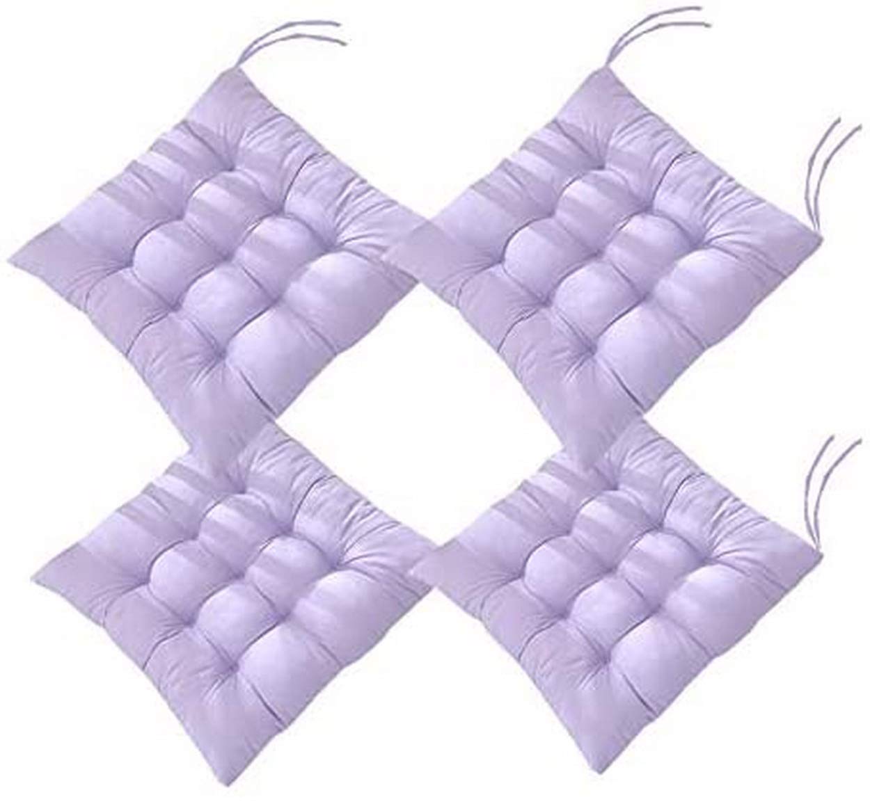 AOOPOO Chair Pads Set of 4, Chair Seat Pads with Ties Chair Cushions Dining Room for Garden Patio Kitchen Dining 40x40 cm (purple)