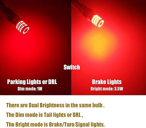 Miniatura 3 de iBrightstar Bombillas LED BAY15D de 9-30 V extremadamente brillantes 1157 2057 2357 7528 BAY15D de repuesto para luces de freno trasero, rojo