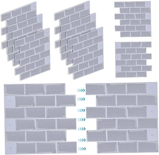 Tile Stickers,Adhesive Tiles,10Pcs SelfAdhesive Wall Tiles,Peel and