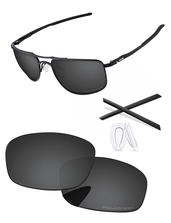 PapaViva Replacement Lenses & Rubber Kits for Oakley Gauge 8 L OO4124 62mm Sunglass Solid Black Polarized by PapaViva - Used condition - US$31.34