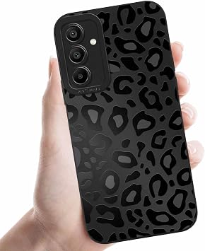 Coalbooliy Mobile Phone Case for Samsung Galaxy A13 5G Case 6.5 Inch Aesthetic Leopard Print Design Black Soft TPU Silicone Shockproof Camera Protection Protective Case Bumper Ultra Thin Girl Case 08