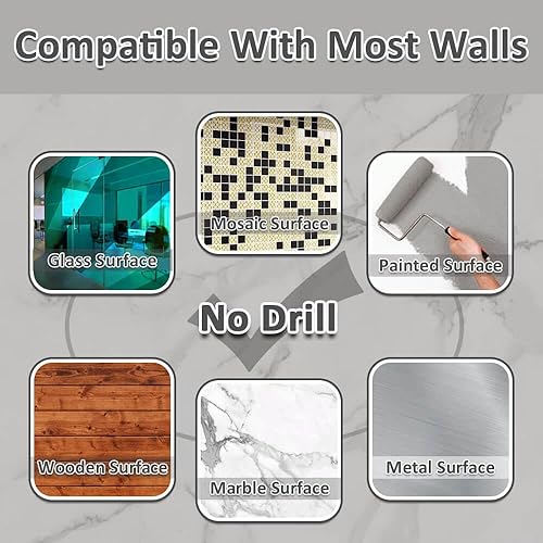 Miniatura 3 de Mintime Reloj de pared moderno sin marco, grande, 3D, números de espejo para decoración de oficina en casa