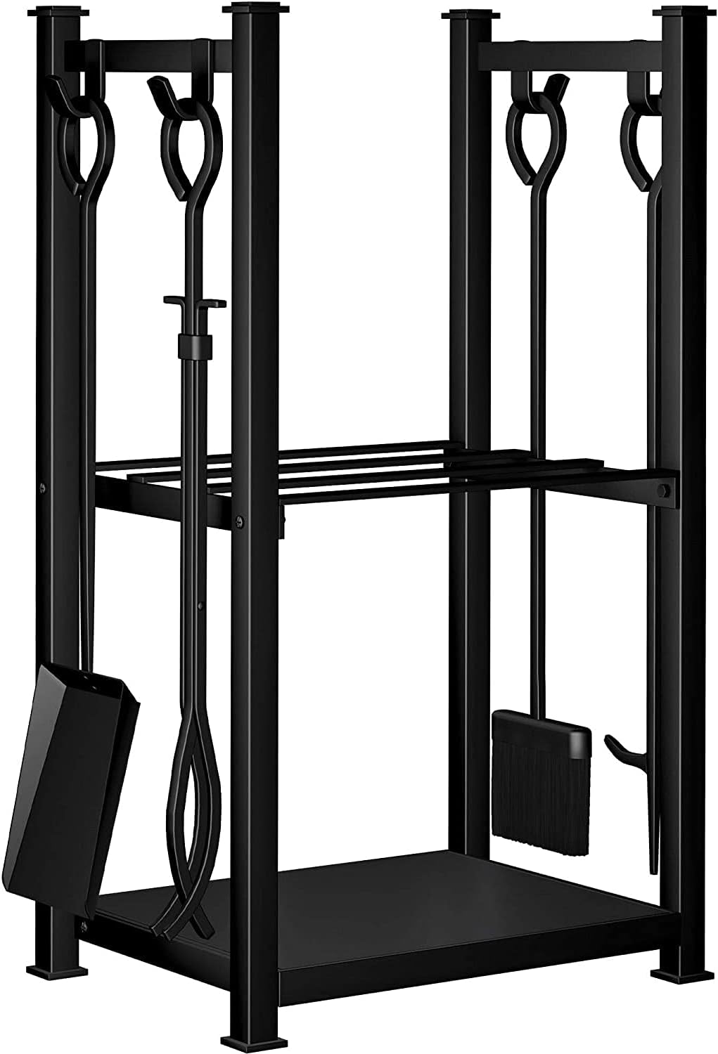 Amagabeli 28.3in Large Firewood Rack Indoor Fireplace Tool