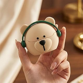Samsung Galaxy Buds 3 Kılıf Karakter Figürlü Kilitli Kulaklıklı Ayıcık