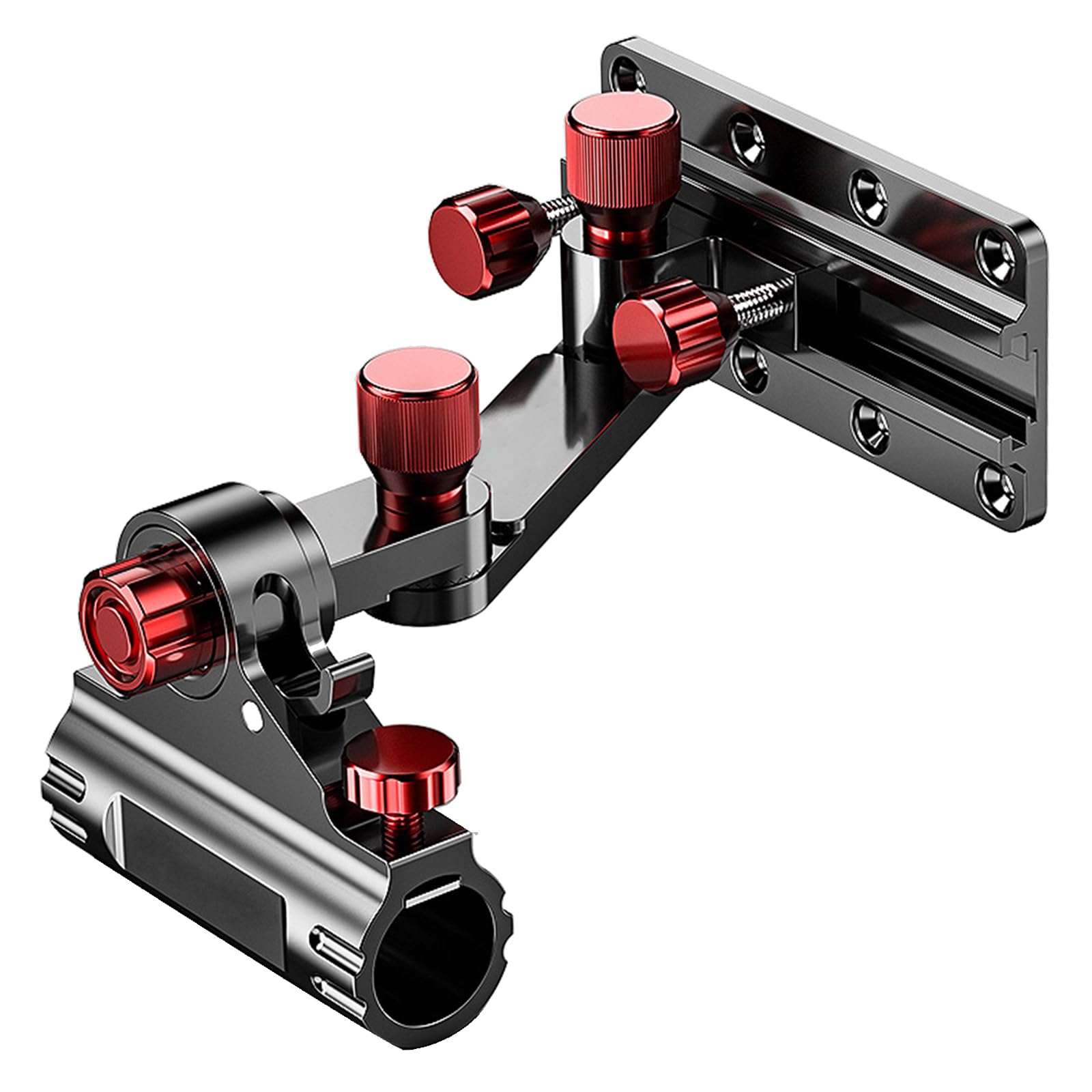 YWLUUOO Head Rod Corner Fishing Box Corner Turret Frame Aluminum 360 Degrees Rotations Fishing Rod Box Turret Frame Stand Holder Double