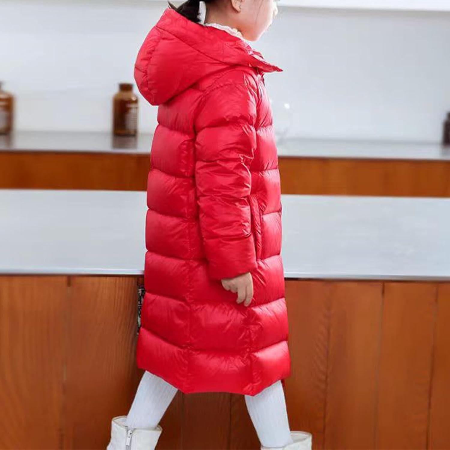 Girls Puffer Jacket with Hood Thicken Water Resistant Long Winter Coats Trendy Warm Quilted Jackets 5-15 Years
