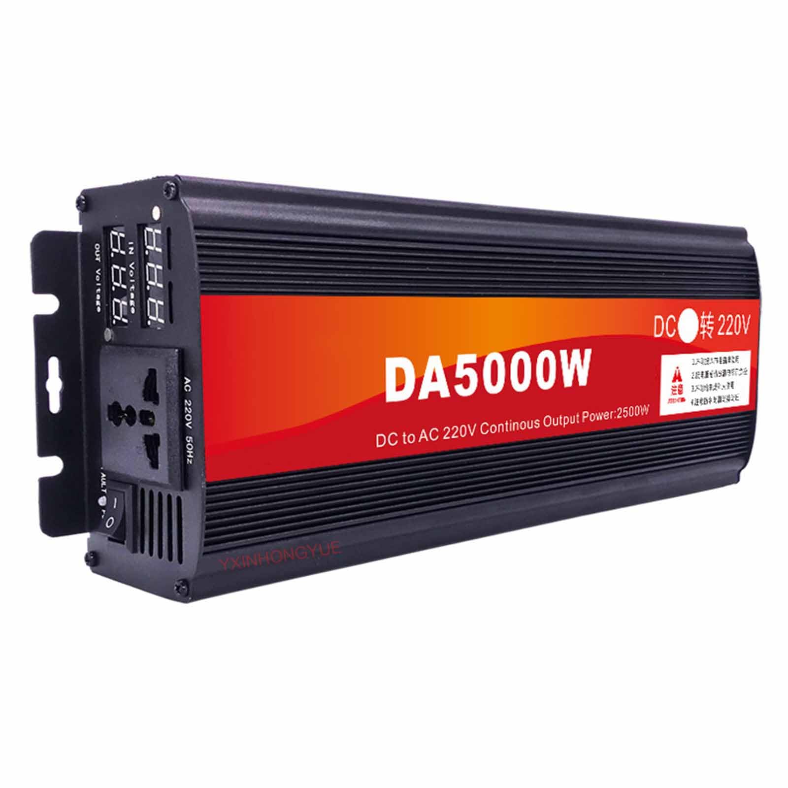 Inverter de Potencia de 5000 vatios 12V 24V 48V 60V 72V DC a AC 110V 220V Convertidor de Potencia con Ventilador de enfriamiento portátil Puro inversor de Onda sinusoidal