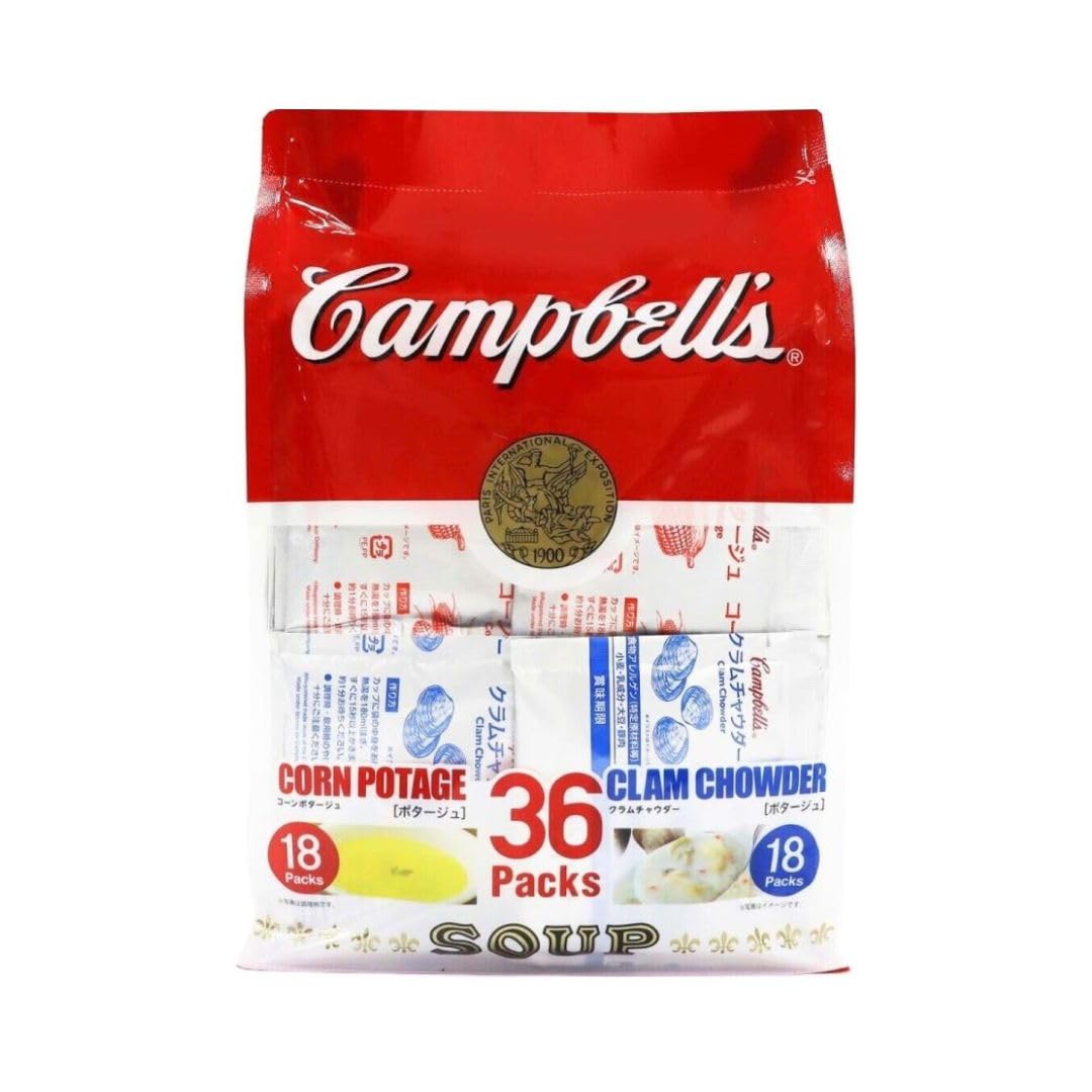 Campbell's クラムチャウダー＆コーンポタージュ 36パック Amazon | キャンベル インスタントスープ アソート 36袋 クラム