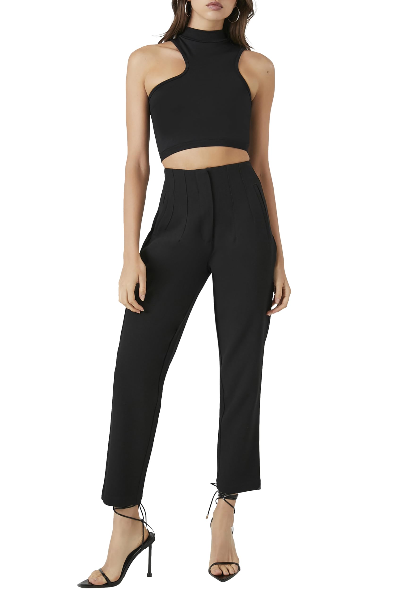 Forever 21 - Pleated High-Rise Pants, Pantaloni Donna
