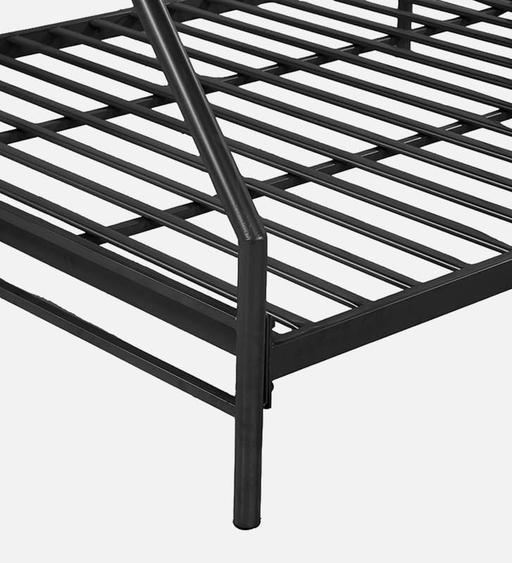 Image of Twin Over Twin Metal Bunk Bed | Bunk Bed Without Storage for Kids & Adult | Double Decker Cot for Kids Room | Space-Saving | Metal Bunker Cot (Mattress Included) (Brown)