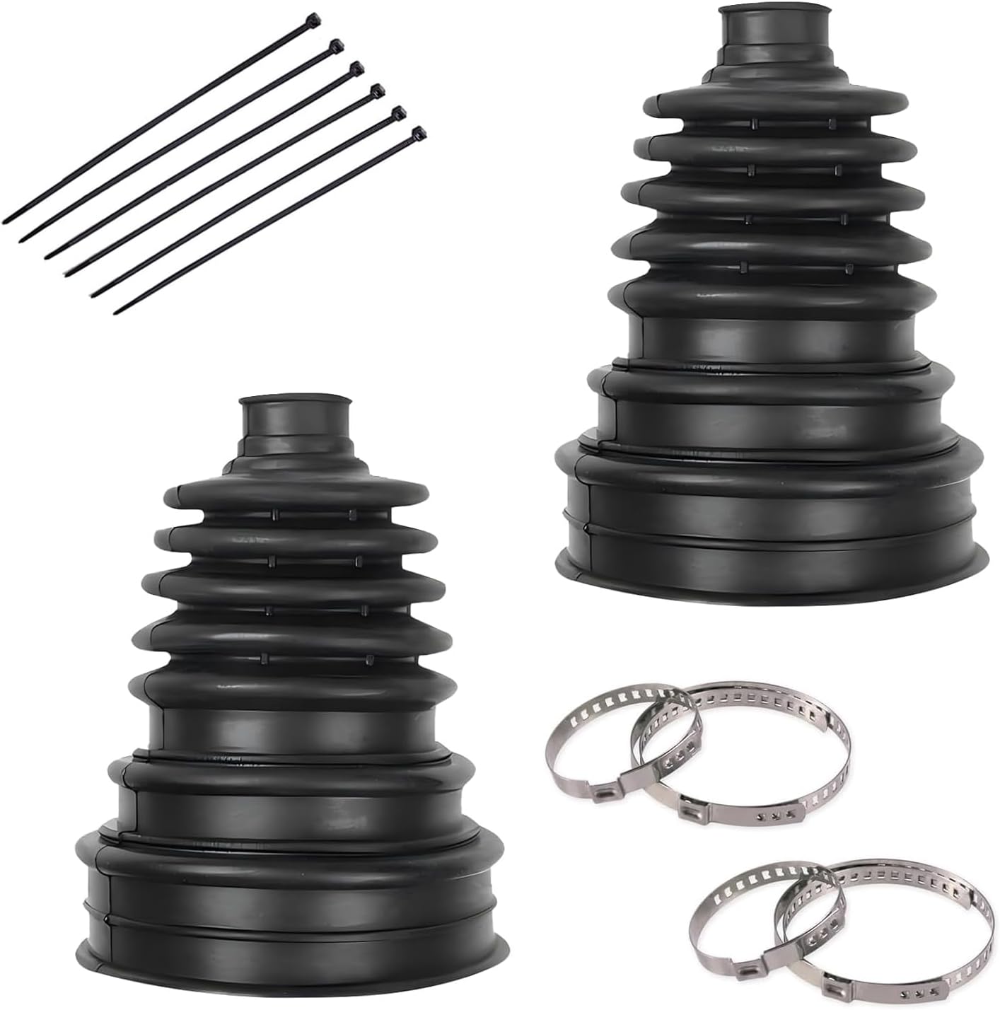 2 PCS CV Axle Boot, One-piece Dust Cover for Protecting Half Shaft, Suitable For 19 mm to 24 mm Constant Velocity Universal Joint Half-shaft Diameter, Suitable for Most FWA and WAD Vehicles (Black)